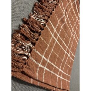 Little Korboose Woven Cottage Farmhouse Taupe Boho Minimalist Throw Blanket